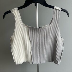 Papermoon Ribbed Colorblock Crop Tank | Size M